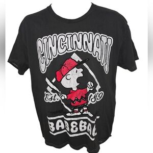 Retro CINCINNATI REDS x PEANUTS Adult XL Tee MLB Charlie Brown T-Shirt